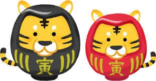 トラのだるまのイラスト